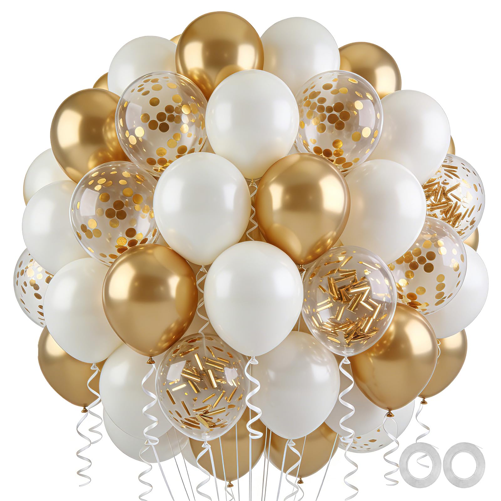 JasGood Luftballons Geburtstags 60 Stück Helium Ballons für Geburtstagsdeko Hochzeit Taufe Abschluss Party Deko Babyparty Jugendweihe Verlobung,12Zoll