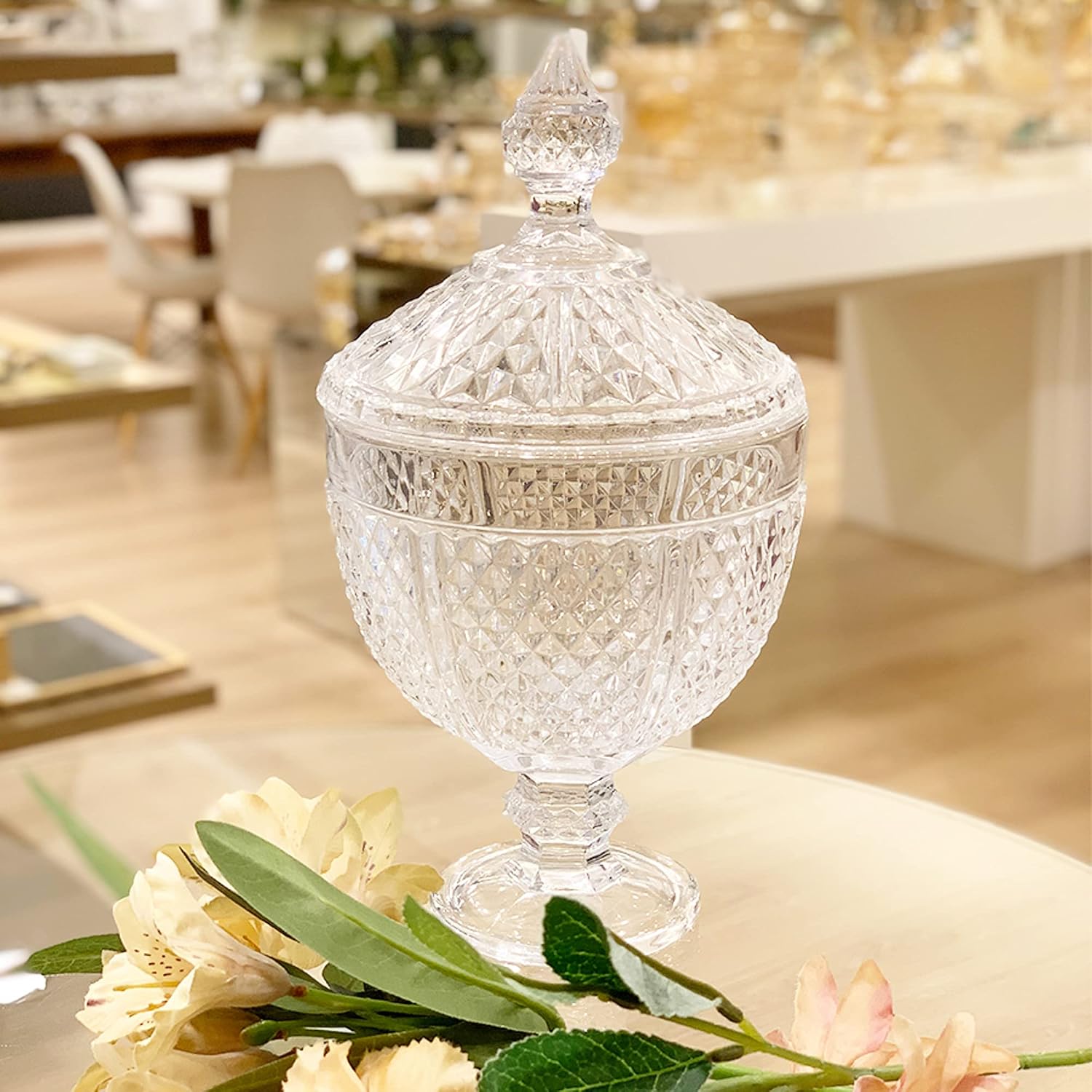 LYOR - Potiche de Cristal com Pé Bico de Jaca 15cm x 28cm