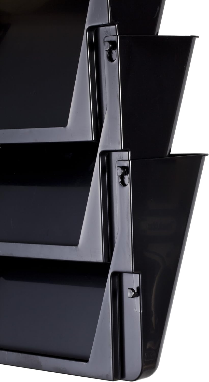 Officemate 26092 Letter Size Wall File, Recycled, 13 W x 4-1/8 D x 14-1/2 H, Black : Hanging Wall Files : Office Products