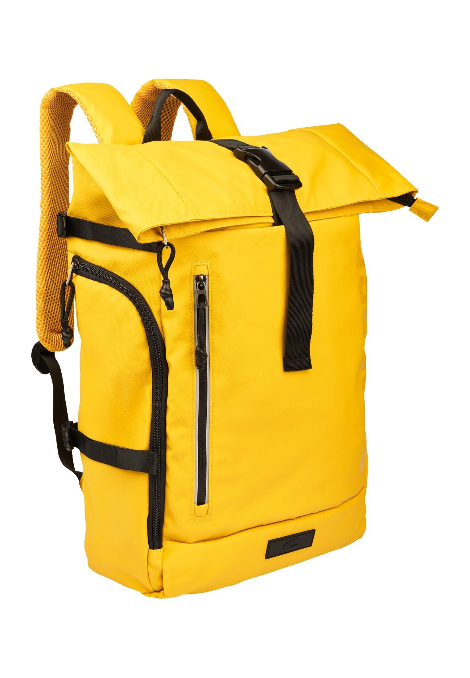 camel active Men's Recycled Nylon Rolltop Backpack, Yellow, Menswear-L, yellow, L, Rucksack