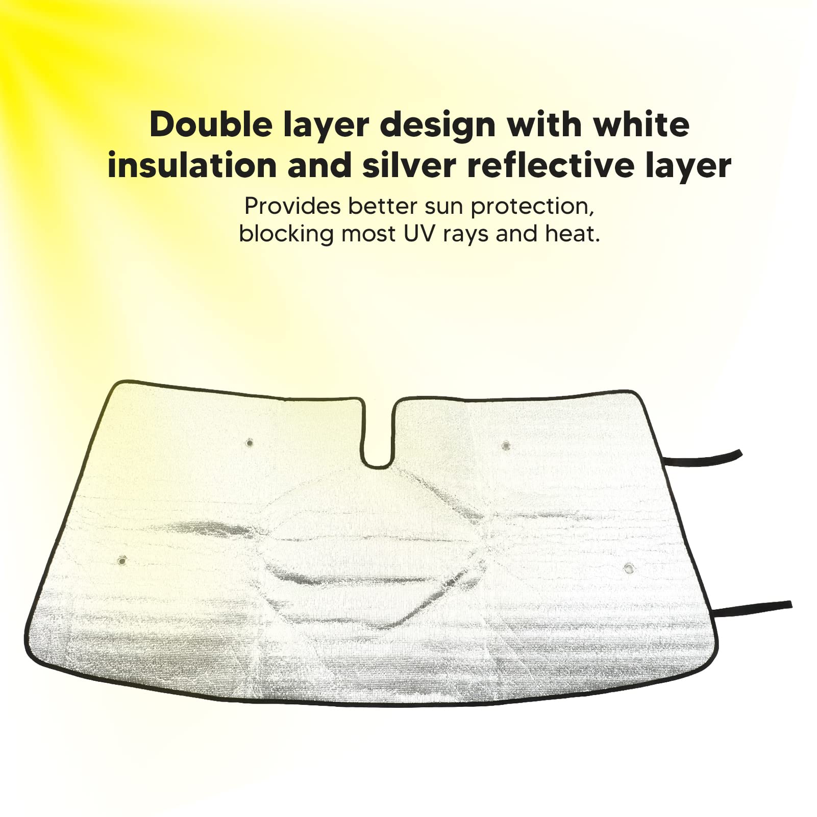 Parasol para Parabrisas de Coche, Paquete de 6, Reflector de Calor y Rayos UV con Ventosas para XK50 2007-2021