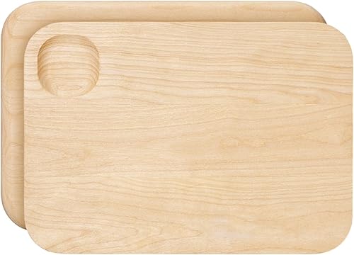 Vista 10 de Caraway Juego de tablas de cortar de madera de doble cara de 4 piezas, hechas de madera de abedul certificada FSC, aceite mineral y acabado de cera