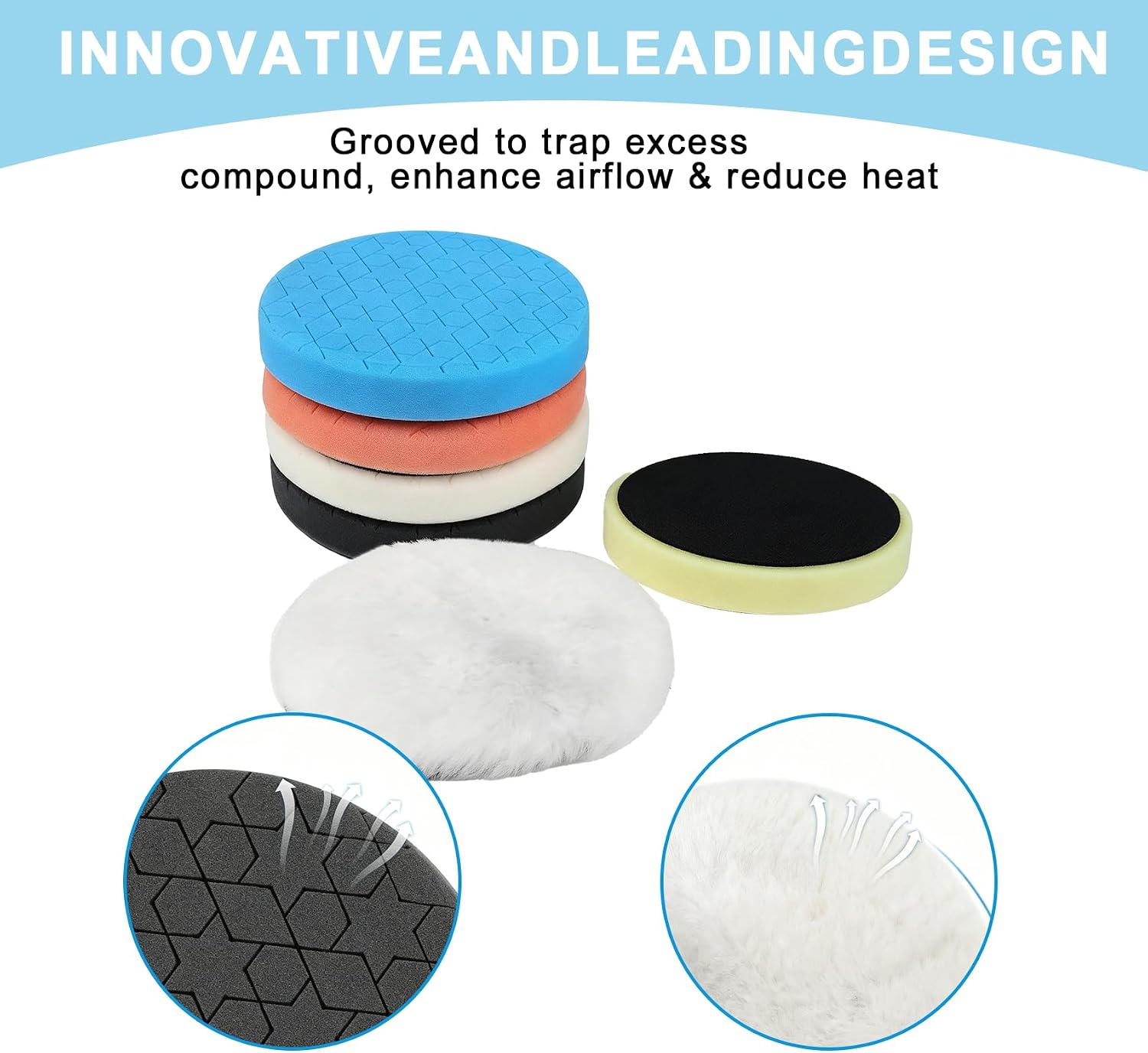 Buffing Polishing Pads, 3 Inch Buffer Pads, 6PCS