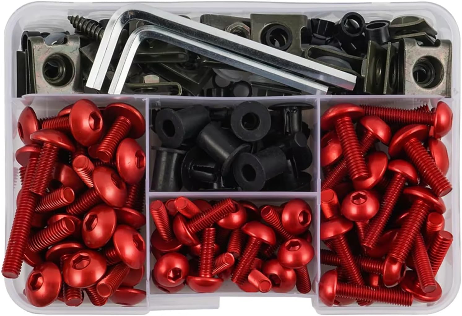 Motorcycle Screws Compatible With Ducati For Panigale 2015 2016 2017 2018 2019 2020 For 848 For EVO 2011-2013 Motorcycle Bodywork Screws Fairing Bolts Kit 190pcs(Red)