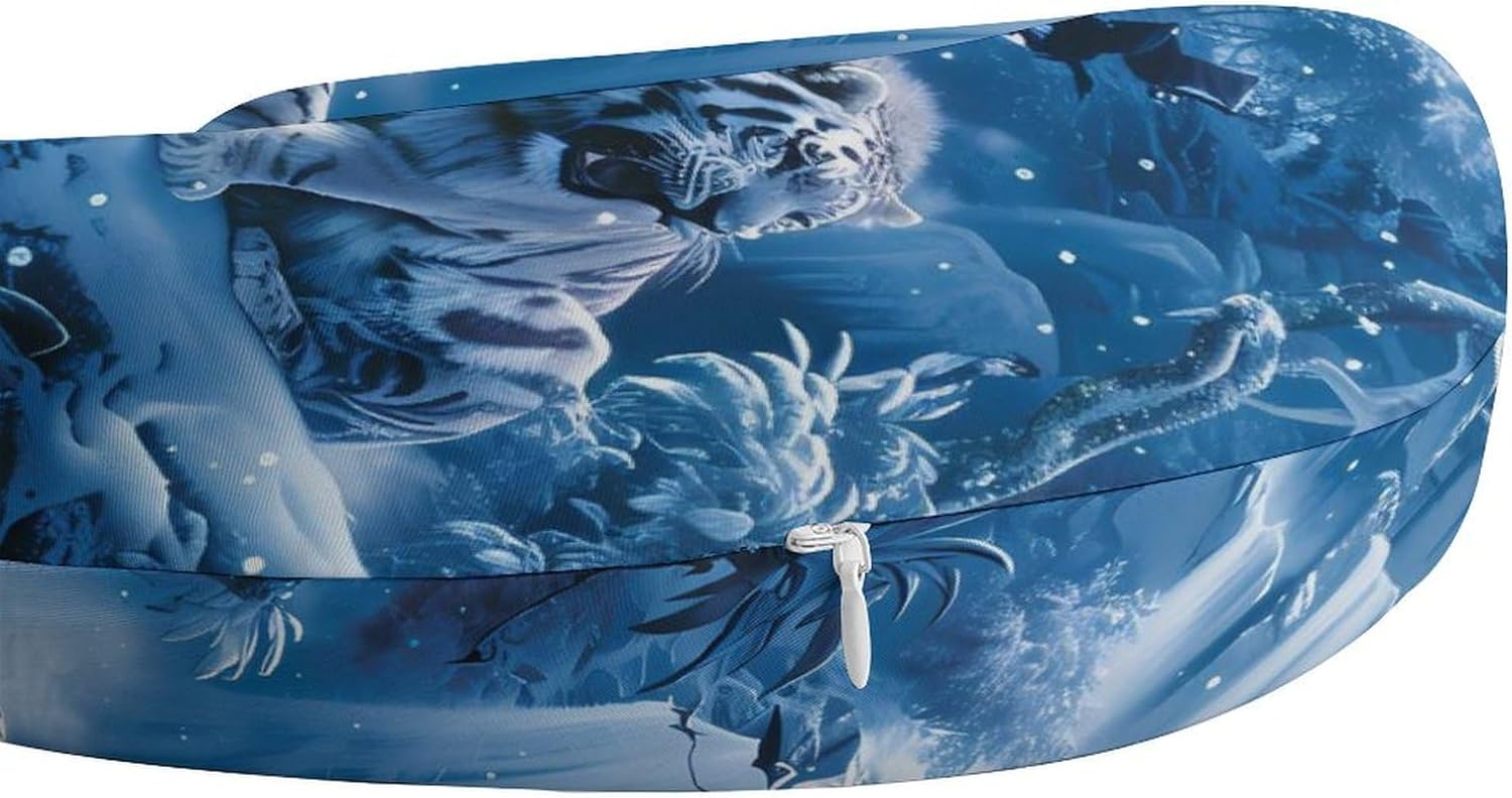 Wild Animals Lion Tiger Leopard Funny Travel Pillow U Shaped Memory Foam Neck Pillows Portable for Flight Car Home Office