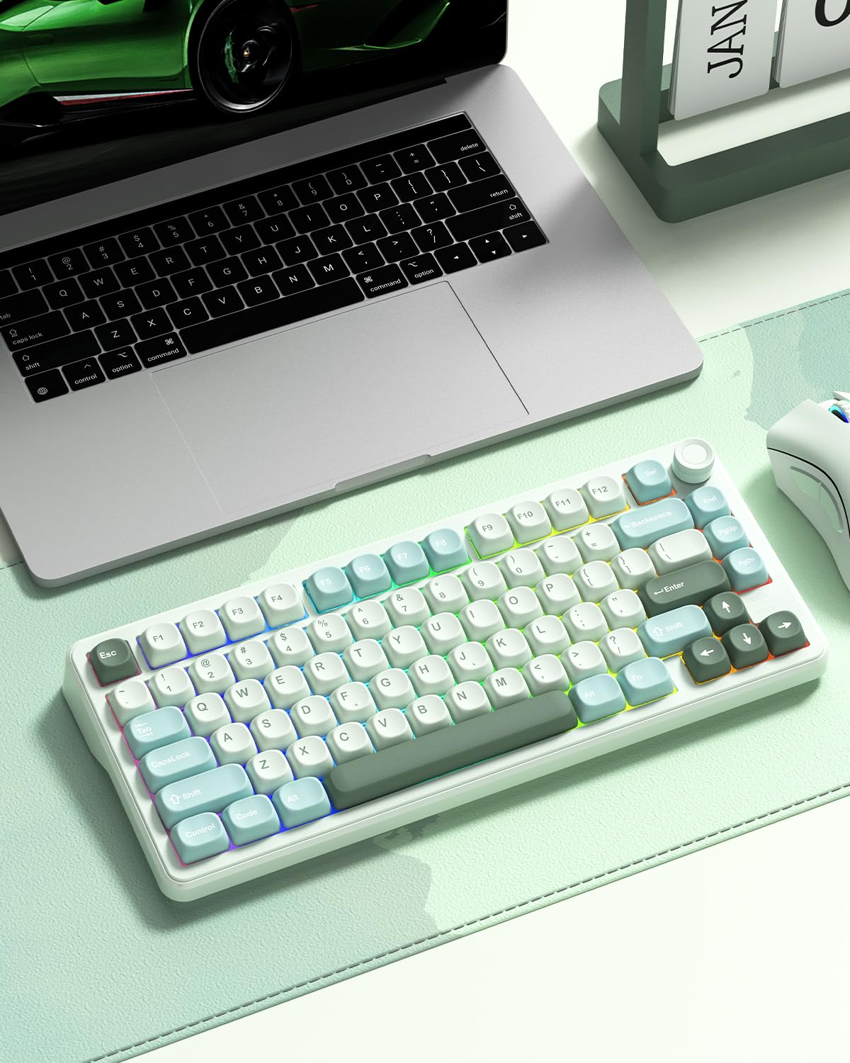 Womier キーキャップ MOAプロファイル PBT染料昇華キーキャップ 126キー | MXチェリースイッチ対応, ANSI 60%/75%/96%/104%, カスタムキーボード用, メカニカルキーボード対応