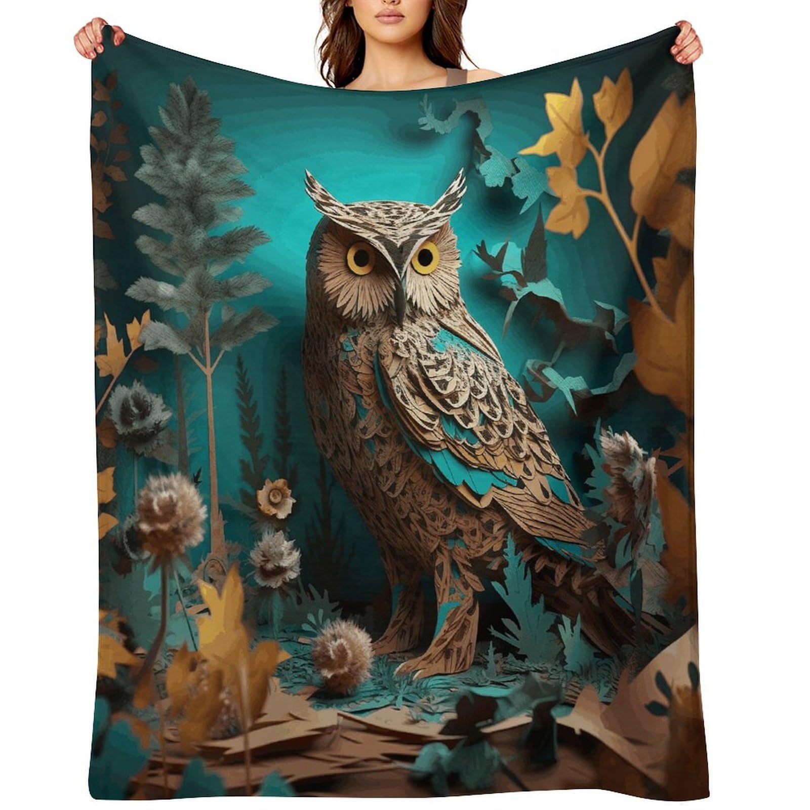Owl Blankets Large Luxury Flannel Throw Blanket Fashion Thick Blanket for Sofa&Bed Blankets Cozy Ultra-Soft Bath Towel for Men&Women 30"x40"