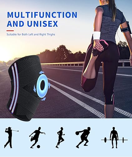 Miniatura 7 de ZEAMO - Rodillera con estabilizadores laterales y almohadillas de gel para rótula para desgarro de menisco, rodillera de rótula para dolor de