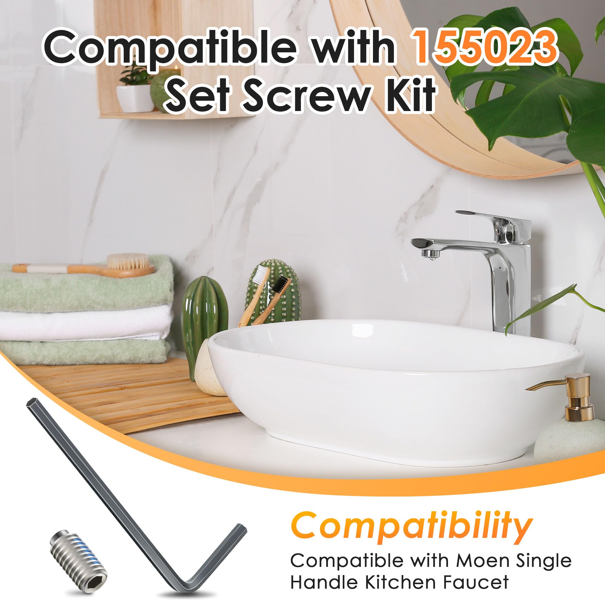 Enhon Set Screw Kit Replacement for 155023, Compatible with Moen
