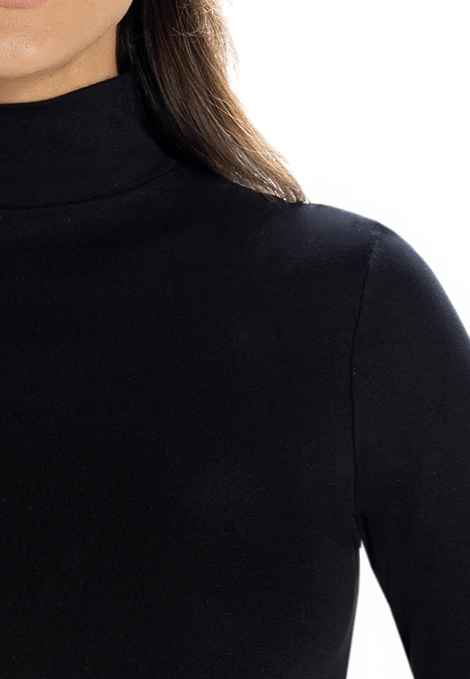 Teyli Body da donna elegante con collo alto, body da donna, a maniche lunghe, in viscosa con aggiunta di fibra di lycra
