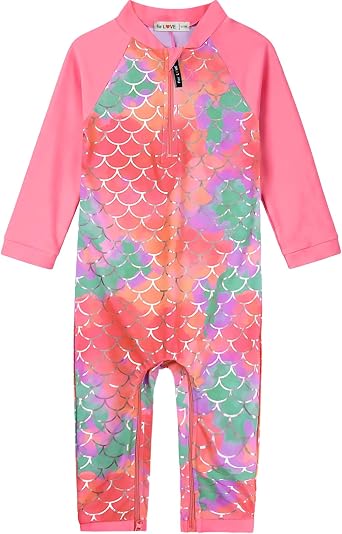 weVSwe Baby Girl UPF 50+ Rash Guard with Zipper 0-3 Years