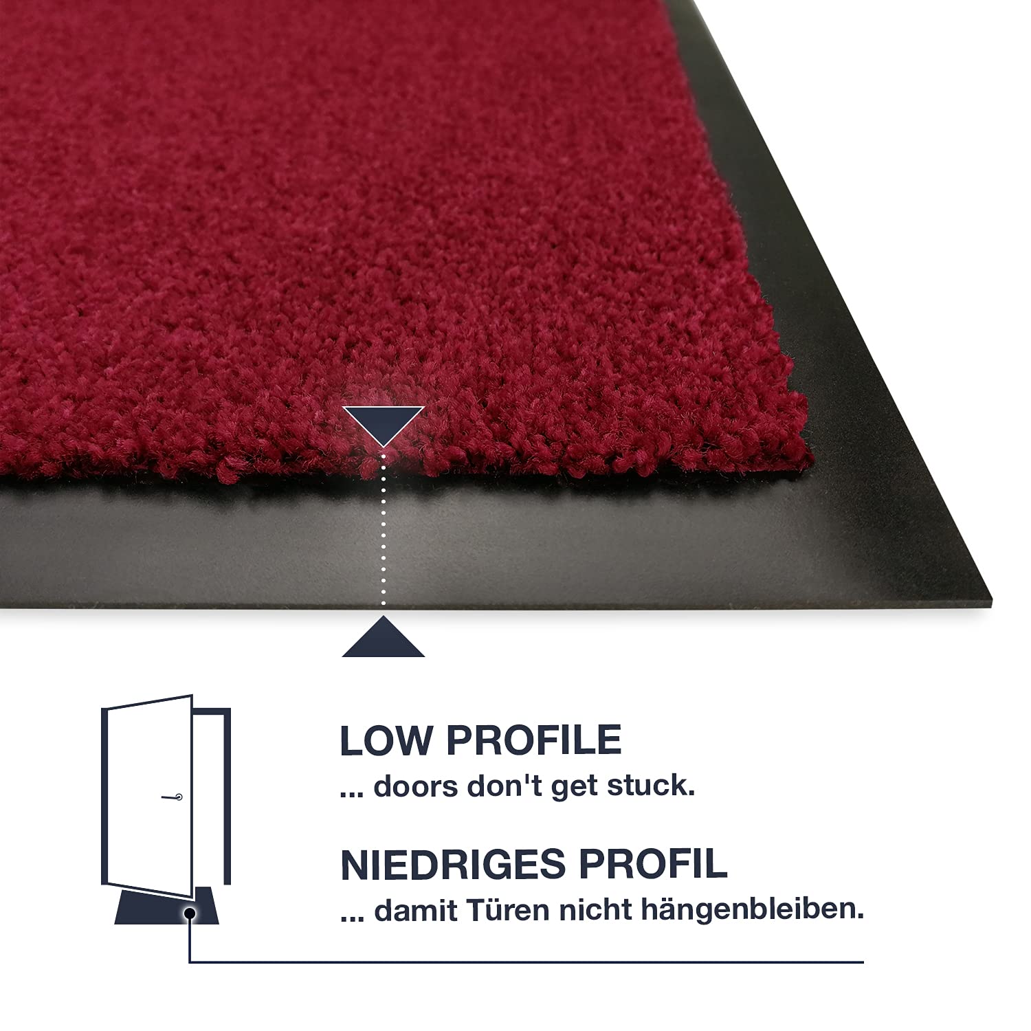 WohnDirect Paillasson 70x120 cm Rouge – XL entrée, antidérapant