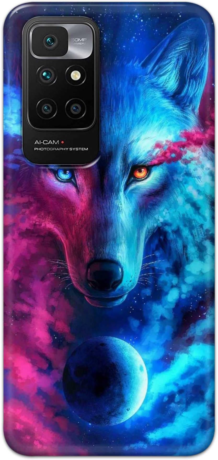 TweakyMod Designer Printed Hard Case | Blue Fox Back Cover Compatible with REDMI 10 Prime