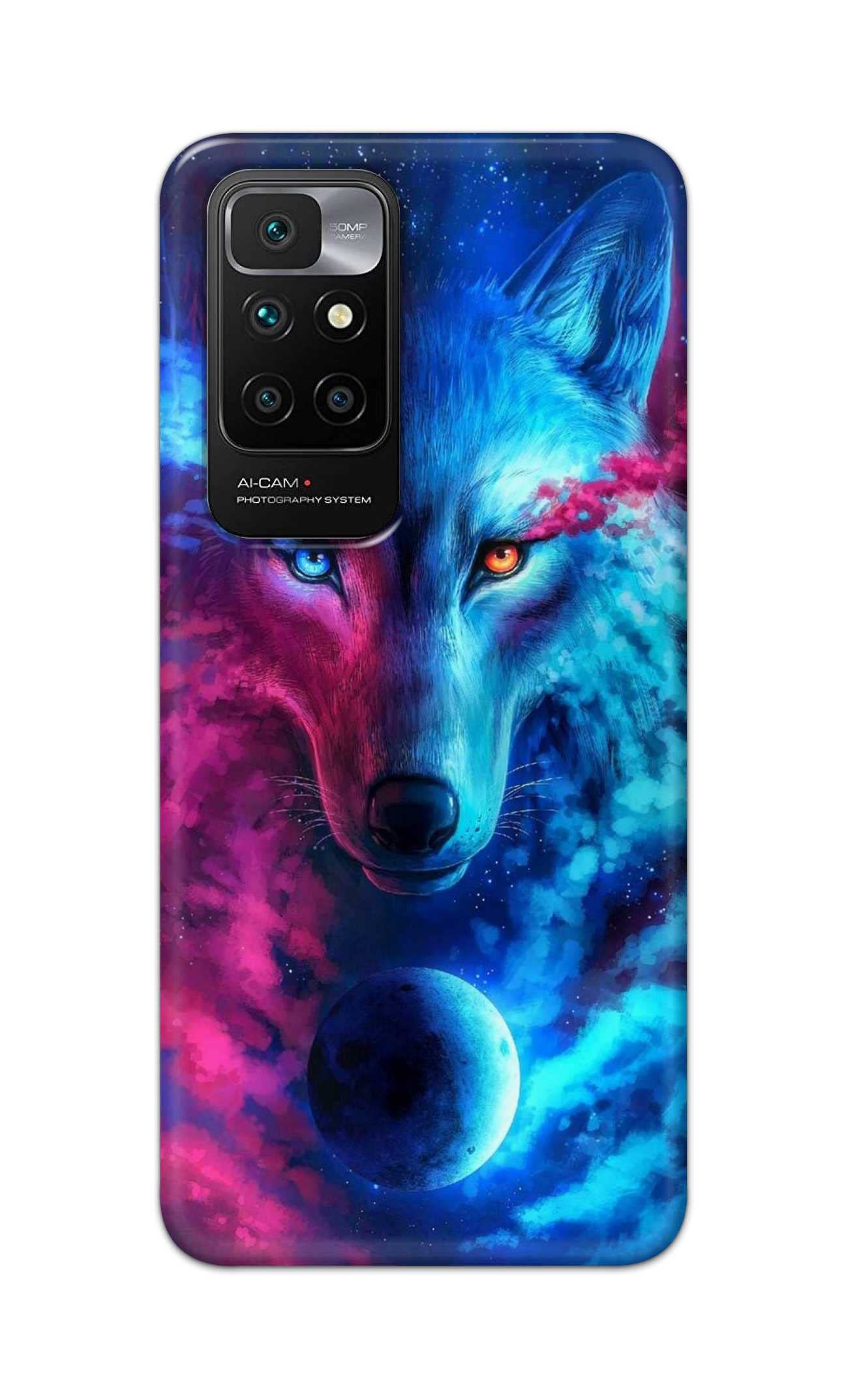 TweakyMod Designer Printed Hard Case | Blue Fox Back Cover Compatible with REDMI 10 Prime