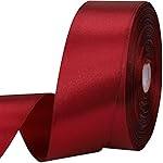 1-1/2 inches 50 Yard Wine red Satin Ribbon for Gift Wrapping, Wedding, Crafts, Christmas,Easter, Floral, Hair, Invitation Decorations and More