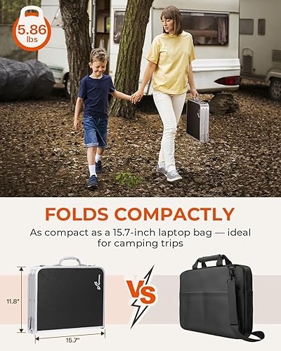 Miniatura 6 de Sportneer Mesa de campamento, mesa plegable de altura ajustable con capa de malla, ligera, portátil, pequeñas mesas de campamento plegables con