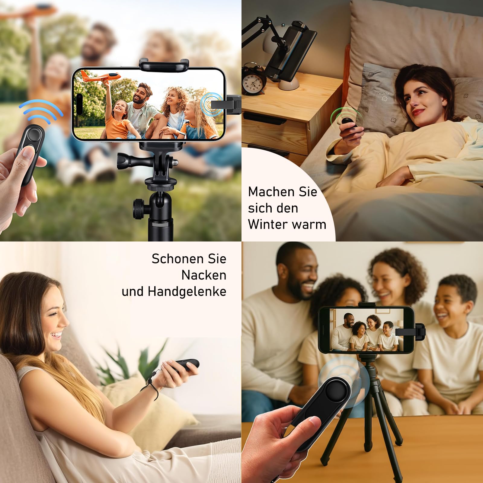 CNARIO Schwanenhals Halterung mit Kindle RF Fernbedienung Seitenwenden zum Lesen für eReader, Tablethalter mit Page Turner, Ebook Umblätter Zubehör für Reader Ständer, Ideal Halter für Bett