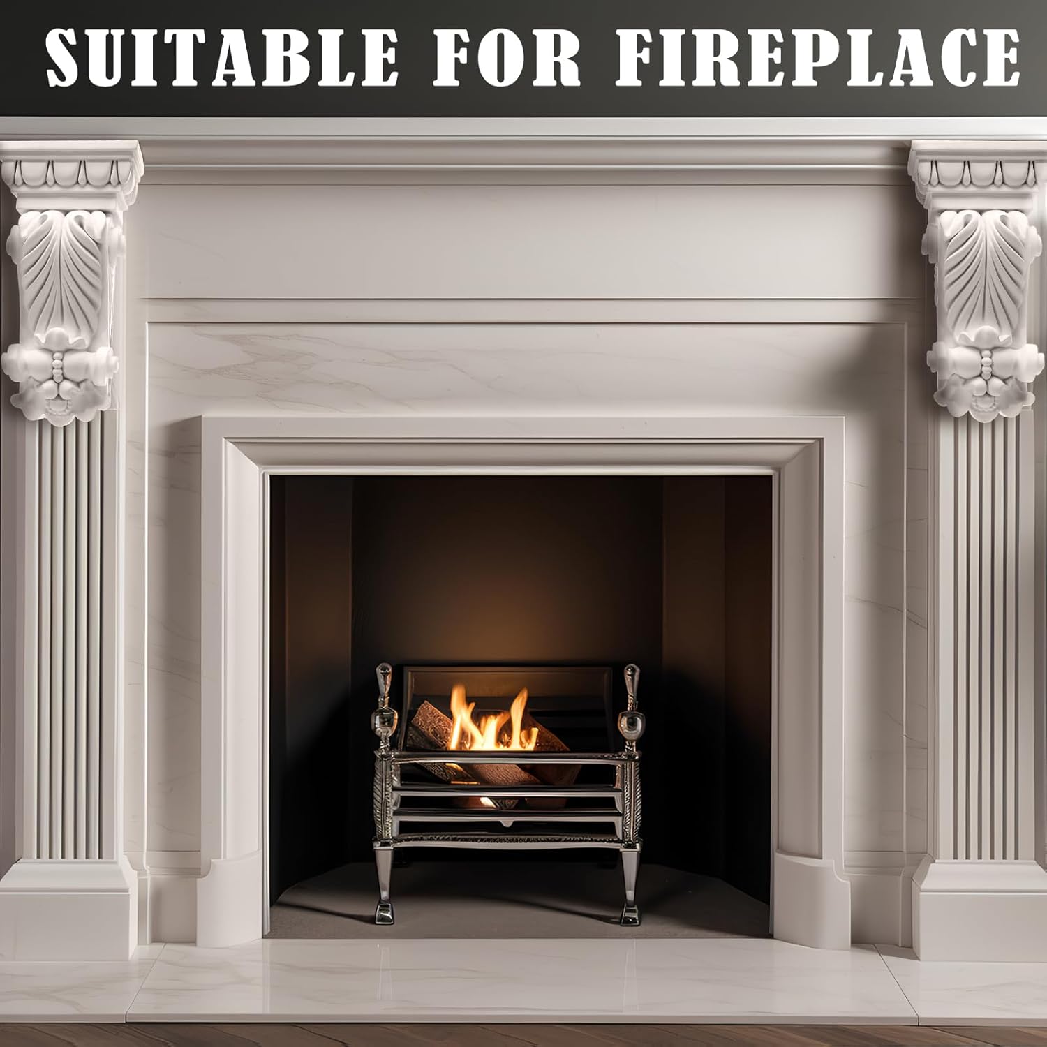 Weysat 2 Pcs Corbels for Doorway Decorative Corbel Shelf Bracket Countertops Fireplace Carved Applique Accent Bracket Fireplace Mantel Support Porches Decorative Trim 2.7" D x 5. 1" W x 10" H