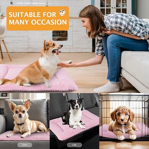 Miniatura 2 de Tapete reversible para cama para perro con terciopelo de felpa y maíz, cojín suave y cálido para mascotas, colchón lavable de doble propósito para
