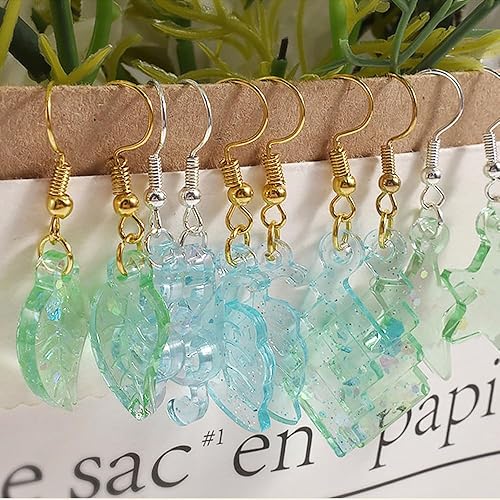 Miniatura 4 de 5 moldes de resina para aretes, 20 ganchos para aretes, 20 anillos de aretes, patrón mixto, estrella, luna, corazón, resina, molde de resina de