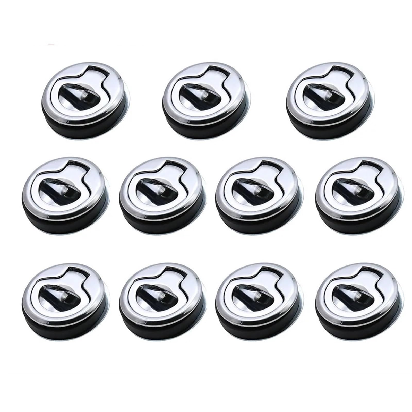 Hzomif One Color 10Pcs Marine Hatch Locking Latch Stainless Steel Flush Pull Slam Latch For Boat Deck Rv Yacht