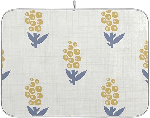 Floral French Beige Drying Dish Mat Drying Mat For Kitchen Counter Kitchen Dish Drainer Mat Tapete Para Cocina 16'' x 18''