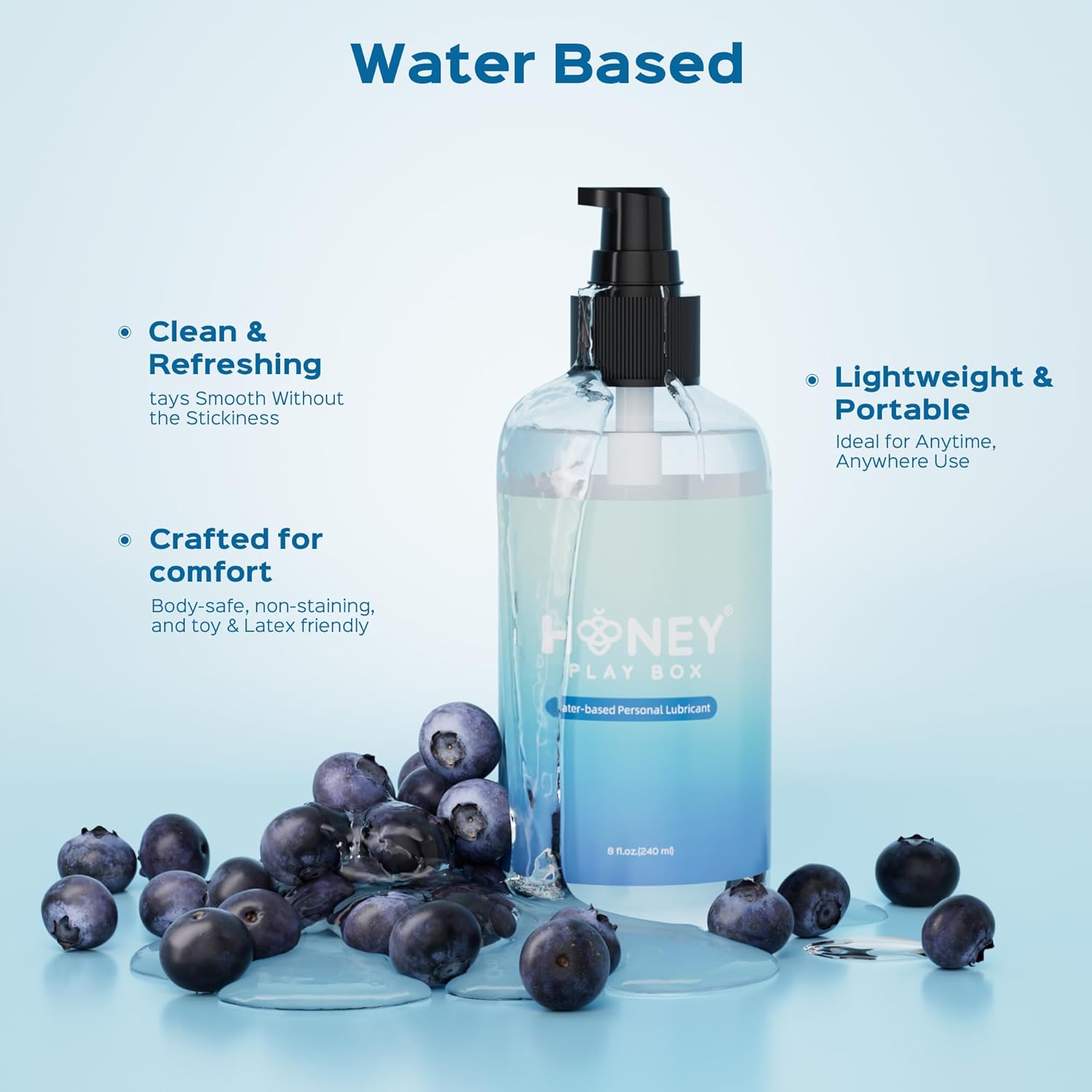 HoneyPlayBox Water Based Lube 8 Fl Oz Personal Lubricant with Melody App Controlled Vibrator Long Distance Adult Sex Toys & Games with 9 Vibrating Modes