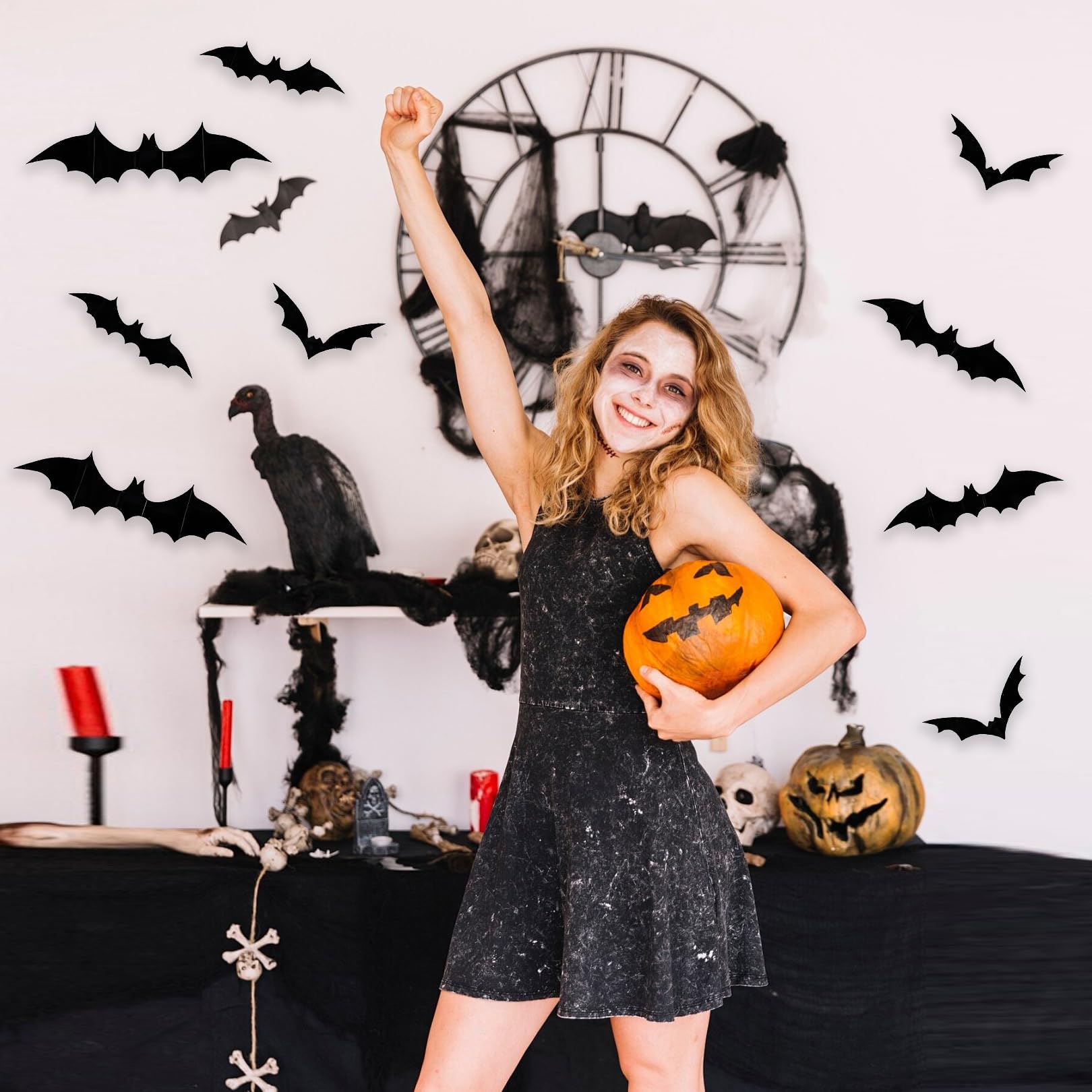 20er-Set Halloween-Fledermaus-Folienballons – Aufblasbare 3D-Deko Für Partys, Schwarz, Wiederverwendbar