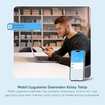 Şımart Akıllı İlaç Kutusu Bluetooth Bağlantılı, Sesli Alarm ve Bildirim