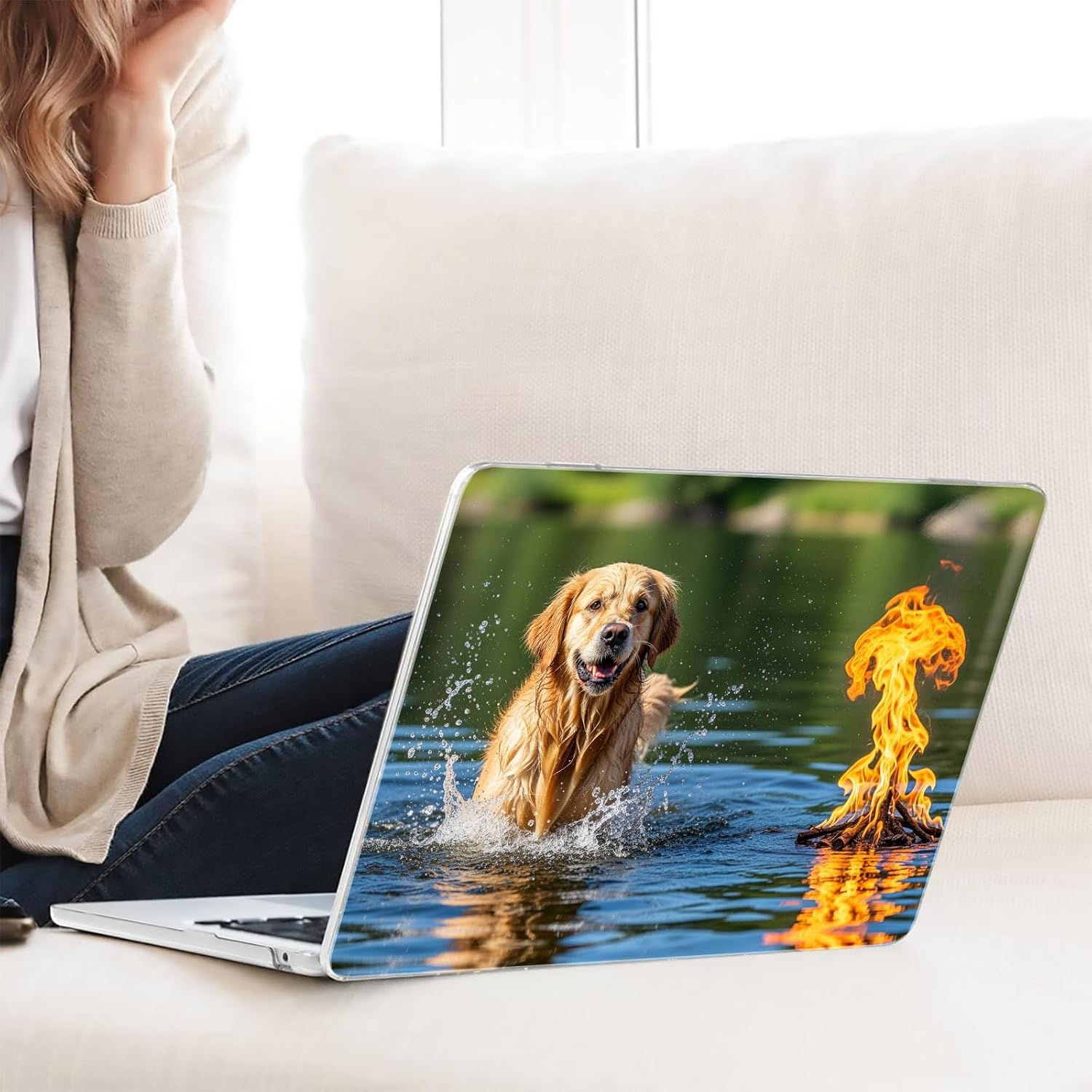 Compatible with MacBook Neo 13-inch, Hard Shell Case with Keyboard Cover and Screen Protector (A3404 A18 Pro chip, 2026 Release) - Golden Retriever MC23099