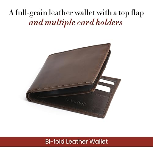 Vista 2 de Style N Craft Slim Bi-fold Hipster Leather Wallet, Full-Grain Leather Wallet
