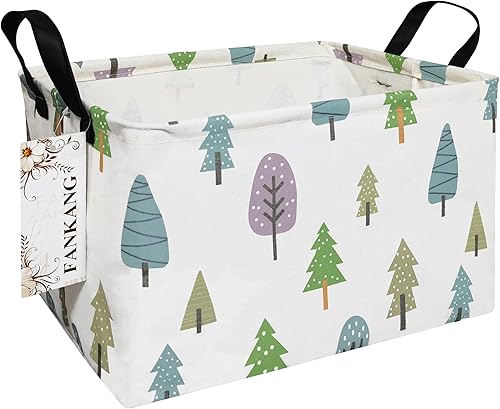 Miniatura 14 de FANKANG - Cestos de almacenamiento, cesta de lavandería plegable de lona para cuarto infantil con revestimiento impermeable de PE, grandes cestas de