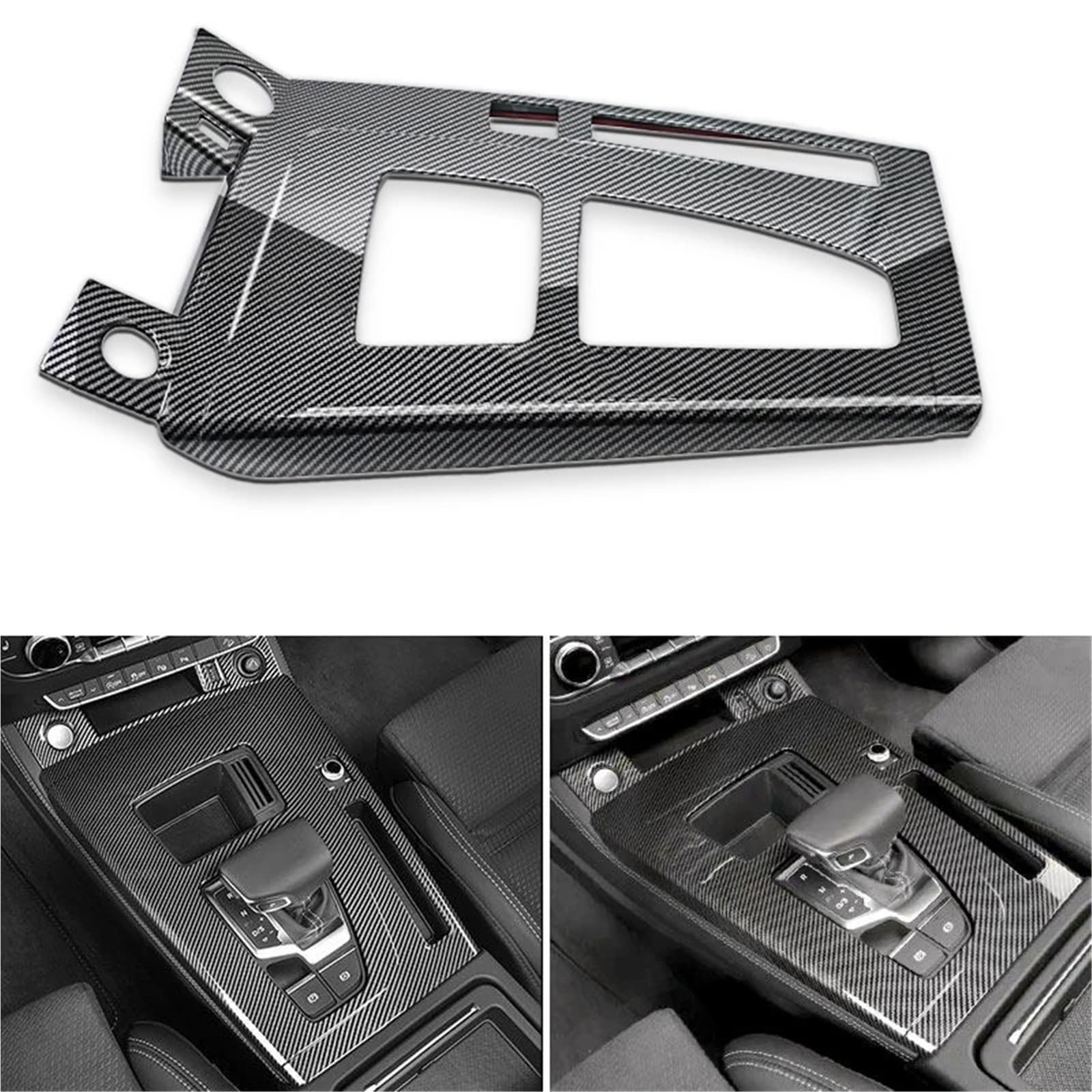 Zentrale Bedienfeld-Abdeckung Für Q5 Q5L FY 2018 2019 2020 2021 LHD Auto Styling ABS Carbon Fiber Texture Center Control Getriebe Shift Panel Rahmen Abdeckung Trim Trim Aufkleber Innen Zubehör(Style A