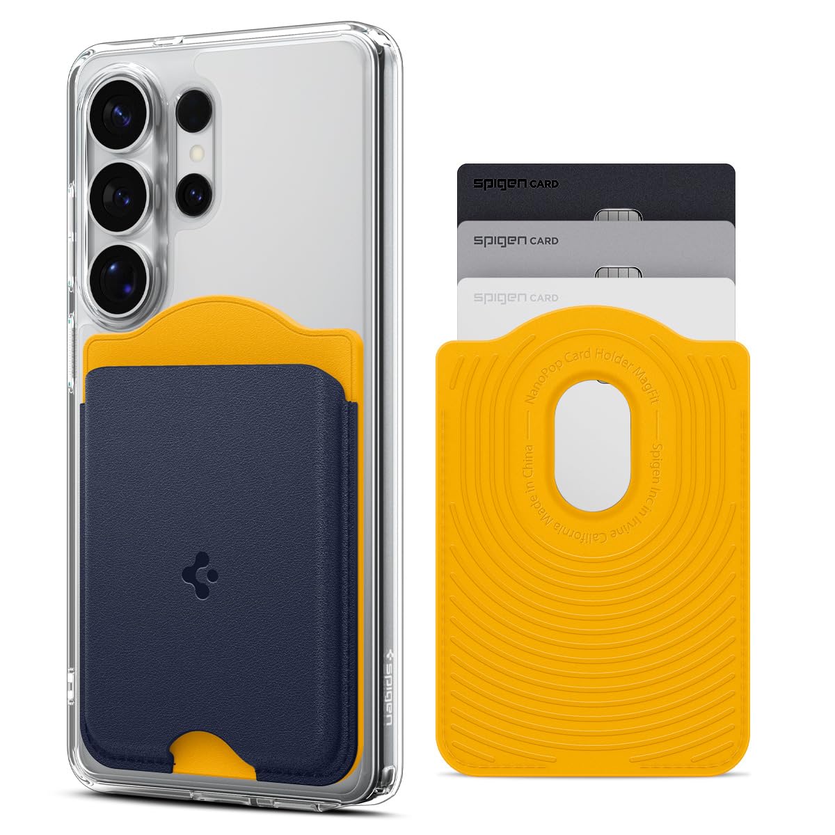 Nano Pop MagFit Magnetic Wallet Card Holder 3-Cards Compatible with Samsung Galaxy S26, S26 Ultra, S26 Plus, S25 Series and Z Fold 7 - Blueberry Navy