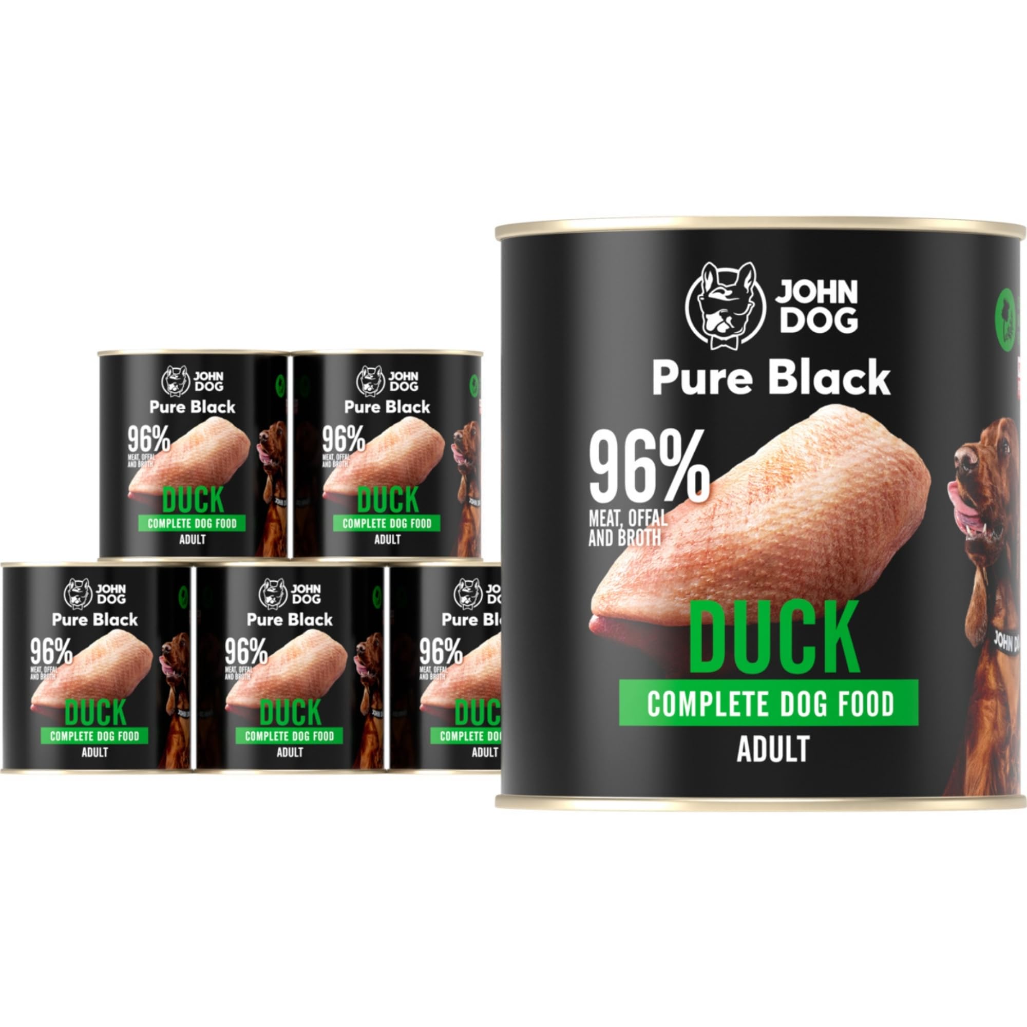 KARMA MOKRA John Dog PURE BLACK DOROSŁY KACZKA 800g*6