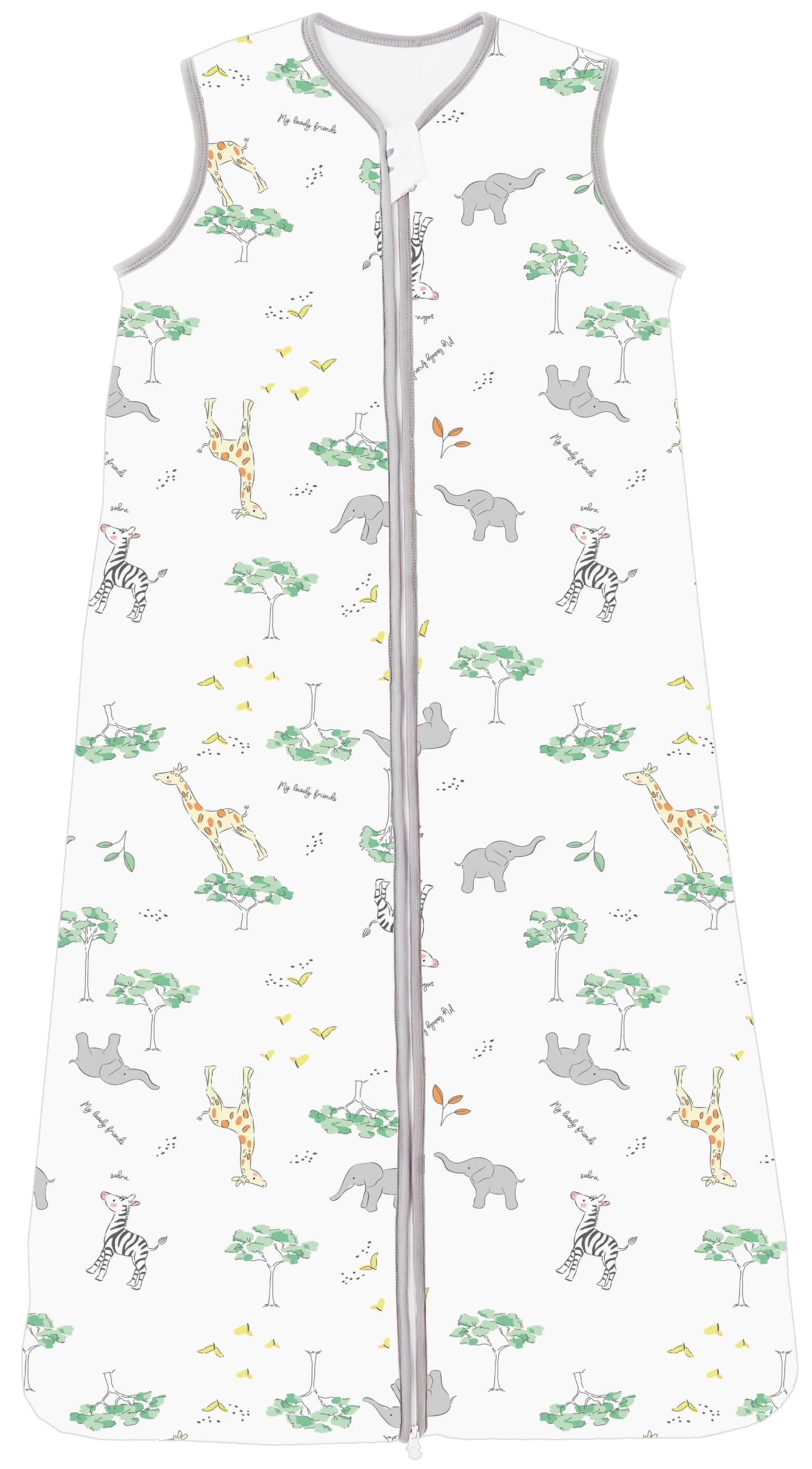 Chilsuessy Baby Sleeping Bag Toddler Sleeping Bag 2.5 tog 100% Cotton Nursery Bedding Kids Wearable Blanket Sleeping Sack for Infant Boys Girls, Giraffe Forest, 130cm/4-6 Years — image 1