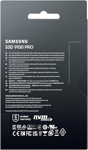 Miniatura 10 de Samsung SSD 9100 PRO 4TB, PCIe 5.0x4 M.2 2280, velocidades de lectura secuencial de hasta 14,800MB/s, lo mejor para computación de IA, juegos y