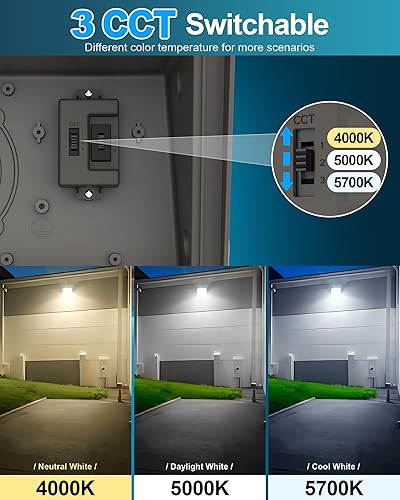 Miniatura 3 de AKK Paquete de pared LED de 80 W, 60 W, 40 W, sintonizable, 3 colores conmutables, 12000 lm (equivalente a 400 W MH), luz de pared LED IP65 para