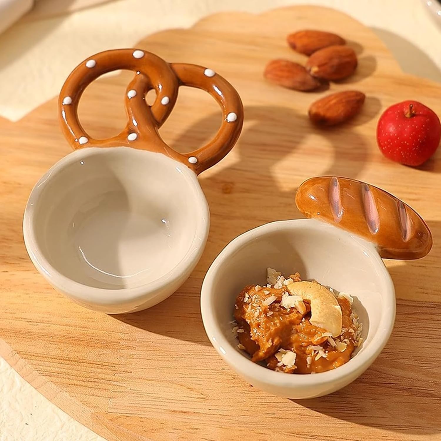 Elegant Ceramic Bread Plate with Handle for Seasoning Dish Outdoor Use Safe Plate