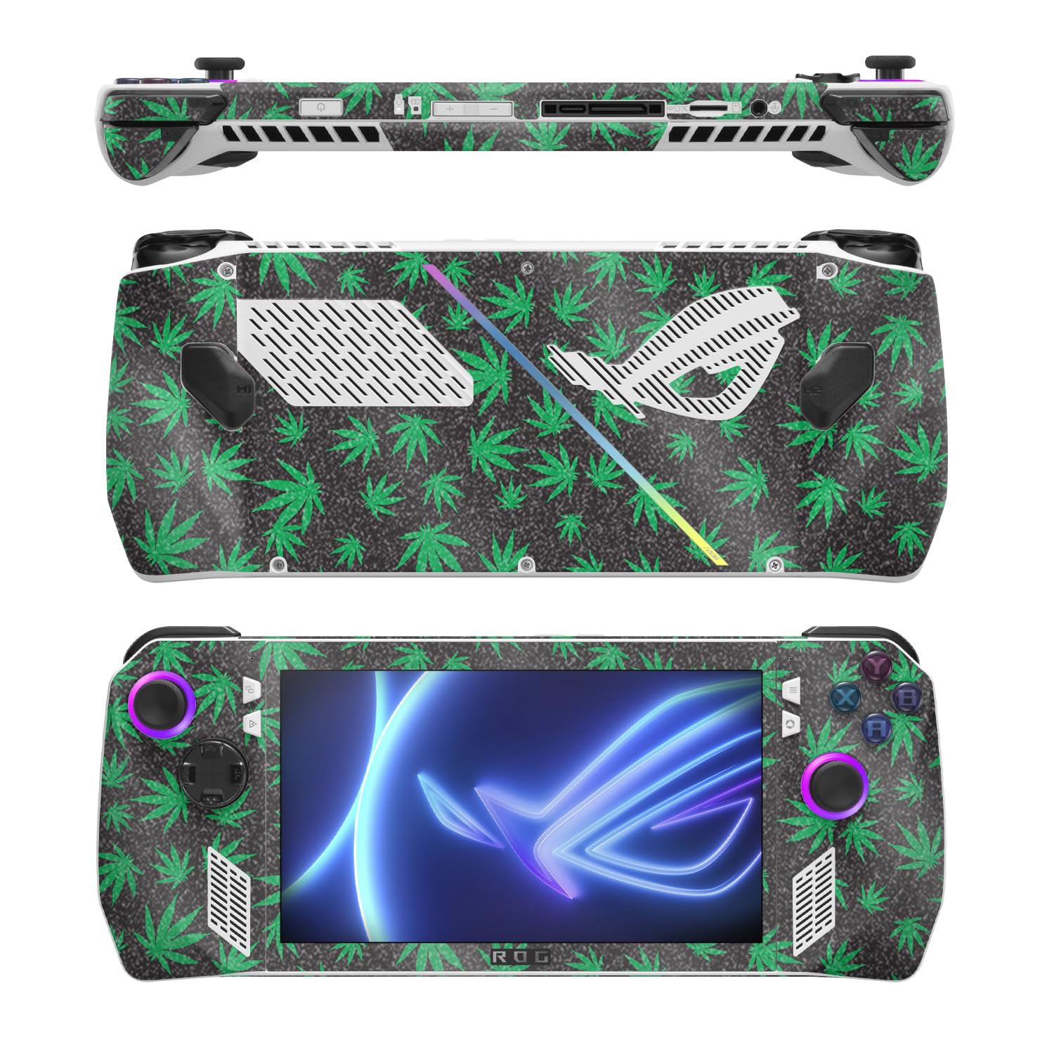 MightySkins Glossy Glitter Skin Compatible with Asus ROG Ally - Marijuana | Protective, Durable High-Gloss Glitter Finish | Easy to Apply, Remove, and Change Styles