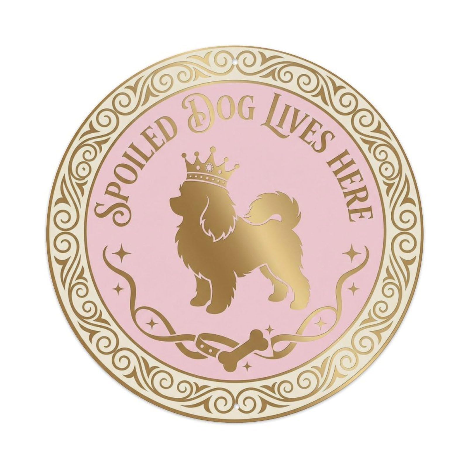 Spoiled Dog Lives Here Entrance Pet Vintage Humor Lover Metal Tin Sign
