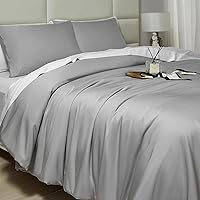 Vista 3 de HYPREST Funda de edredón tamaño King, rayón derivado de bambú, 400 hilos, suave, agradable al tacto, transpirable, refrescante para personas que
