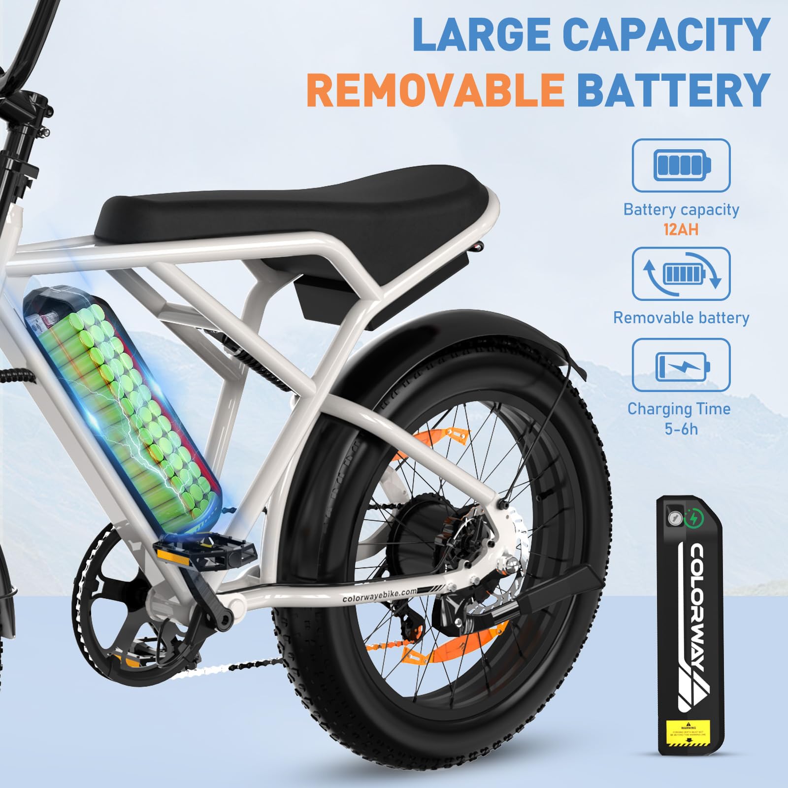 COLORWAY BK29G Elektrofahrrad, 20'' EBike mit 4.0 Breitreifen, 250W Motor und 36V 12Ah Akku, mit LCD-Display, Doppelscheibenbremse, bis zu 45-90km Reichweite,Elektrofahrräder