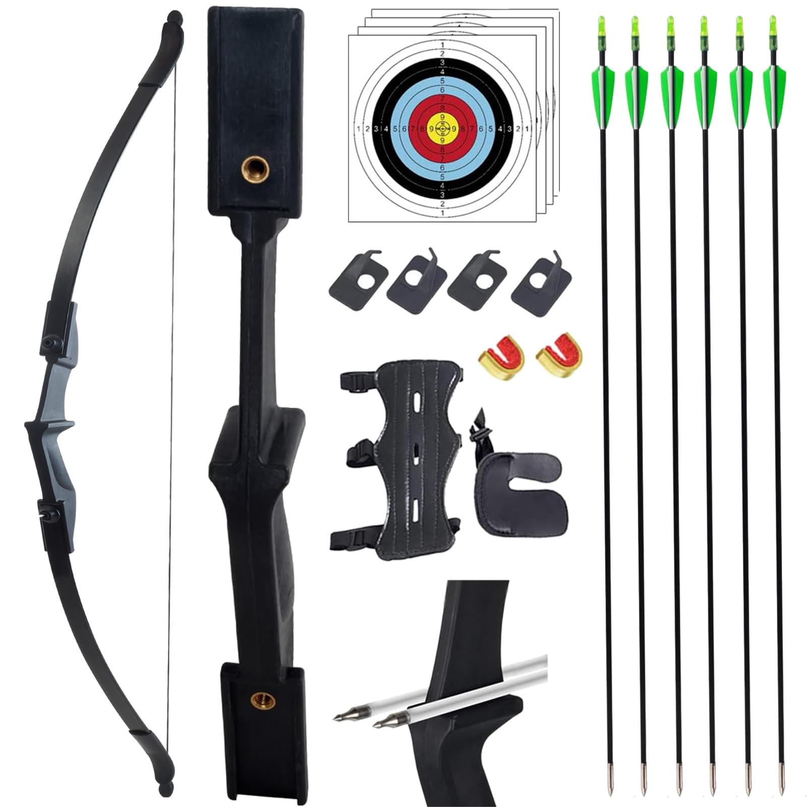 SOPOGER Recurve Bow and Arrow Set for Adults & Youth 20 30 40lb, Takedown Archery Kit for Beginners Right & Left Handed Outdoor Target Practice & Training