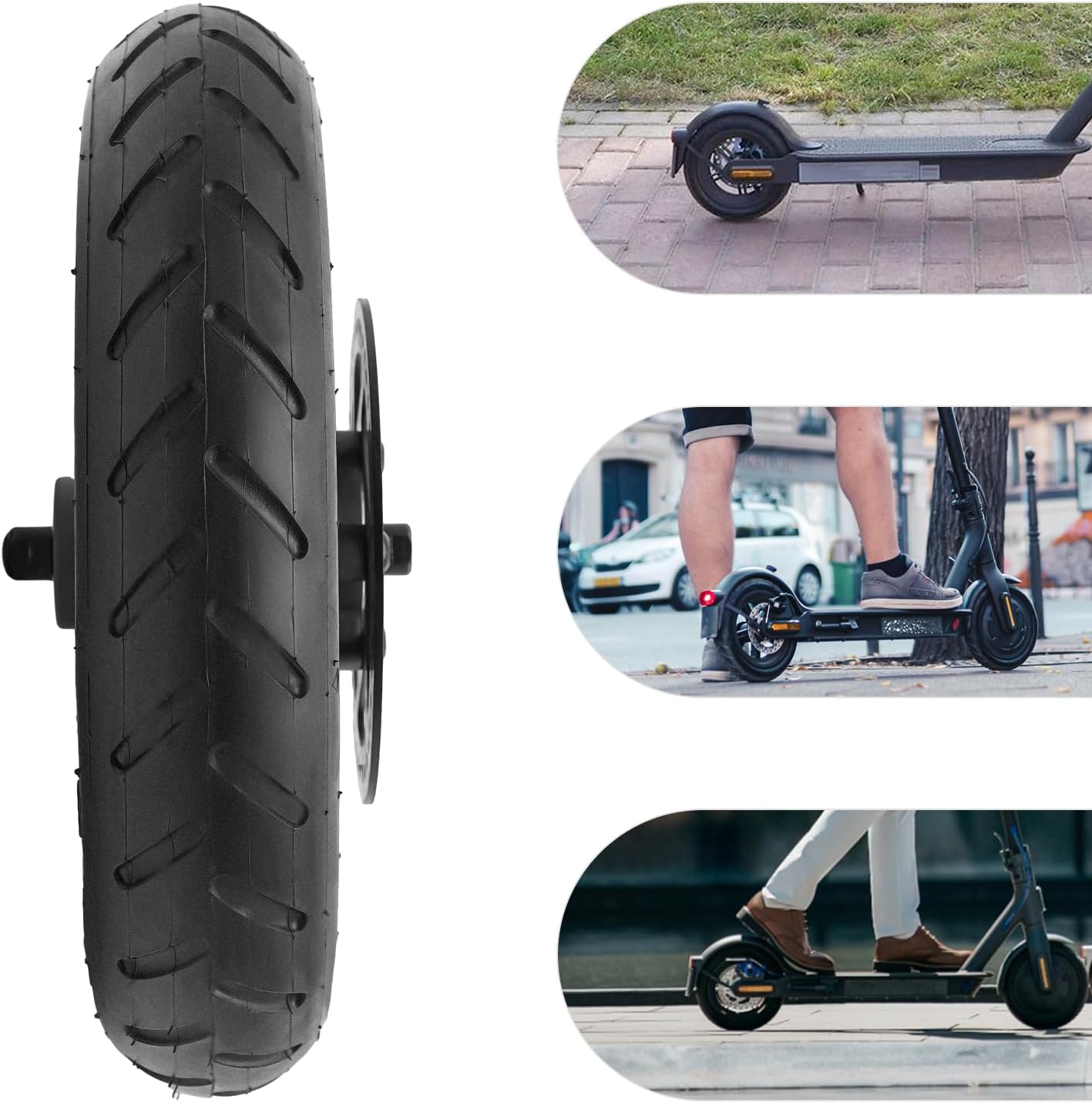 9 inch Electric Scooter Wheel, Electric Scooter Rear Tire W/Wheel Hub Disc Brake Set For Xiaomi M365, Inflatable Rear Wheel, Electric Scooter Inflatable Rear Wheel