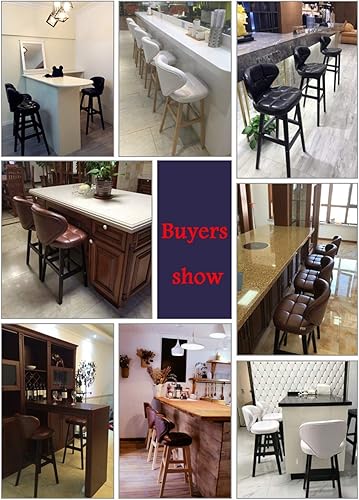 Miniatura 7 de YLCJ Bar stools Breakfast Pub Dining Room Chair Bar Stool Kitchen Counter S curit Modern Solid Wood Frame Soft seat Max Load 130kg for The Kitchen