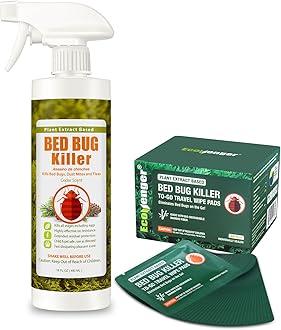 Bed Bug Killer Spray 16oz &28pcs Portable Travel-Sized Individual Wipes EcoRaider by EcoVenger 100% Kill Efficacy, Bedbugs & Mites, Kills Eggs & The Resistant, Lasting Protection