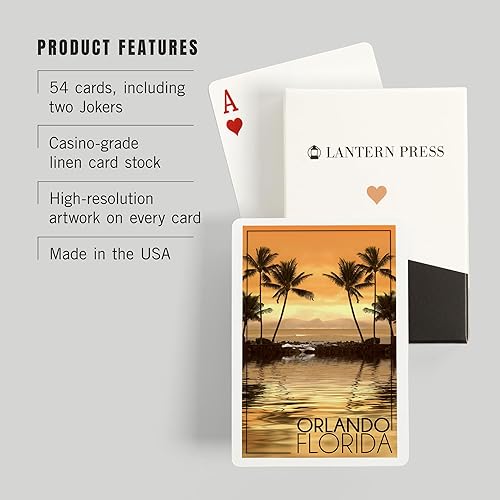 Miniatura 3 de Orlando, Florida, Hamaca y Palmas (Baraja de Cartas, Tamaño de Póker de 52 Cartas con Jokers)