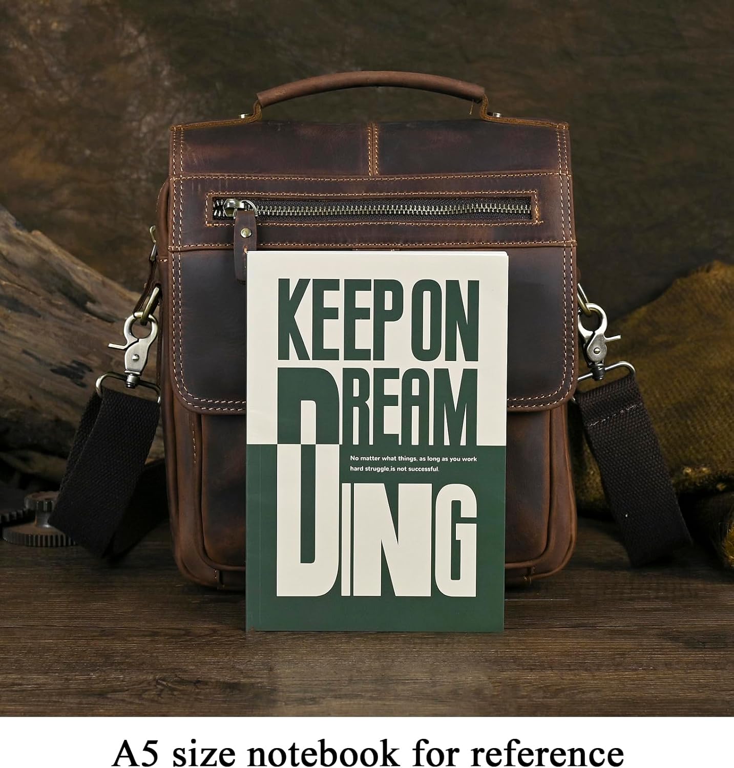 Mens Genuine Leather Satchel Sling Messenger Shoulder Cross body Bag Flap Over Tote Business Briefcase