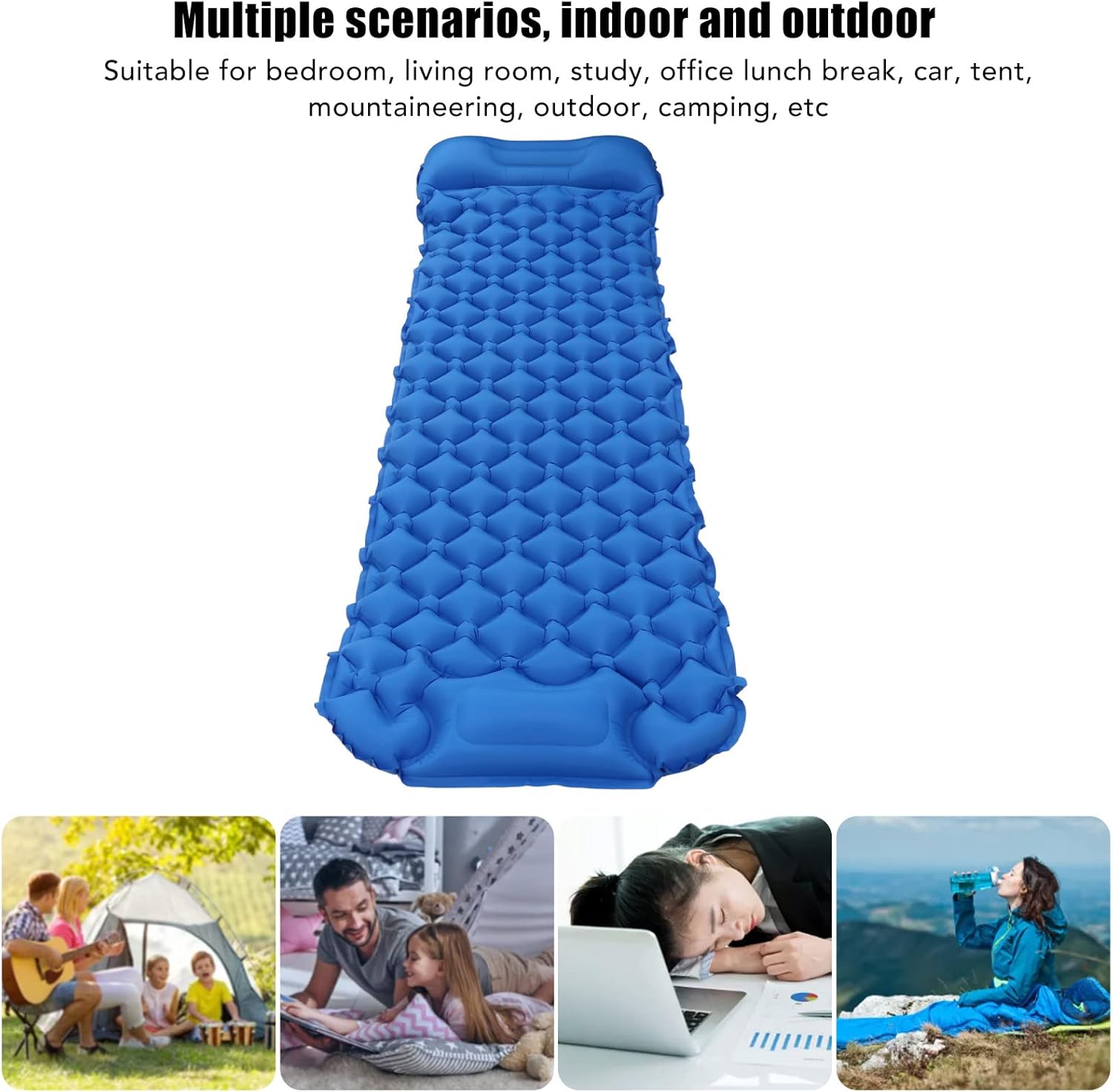Topyond Inflatable Sleeping Mat, Camping Sleeping Pad Ultralight Inflatable Sleeping Mat with Built in Pump Backpacking Camping Air Mattress for Camping